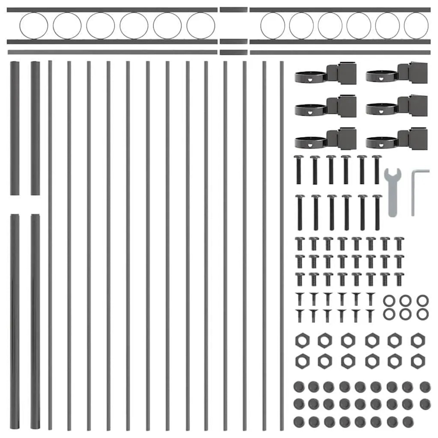 vidaXL Gartenzaun Grau Stahl 42003911 günstig online kaufen