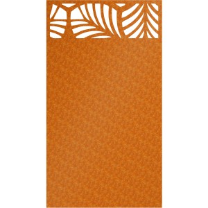 Eleo Sichtschutz Panaro aus Cortenstahl mit Blattmuster für Gartenzäune.