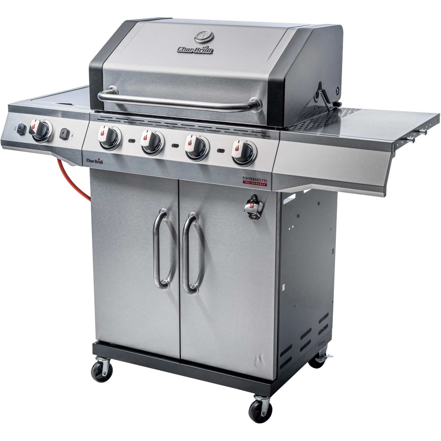 Char-Broil Gasgrill Performance PRO S 4 mit 4 Brennern, Seitenbrenner und Edelstahl-Design.