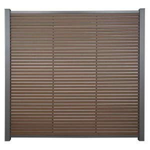 GartenLand WPC Zaun Set Air Gap, schokobraun, mit Aluminiumrahmen. Sichtschutz für Garten und Terrasse.