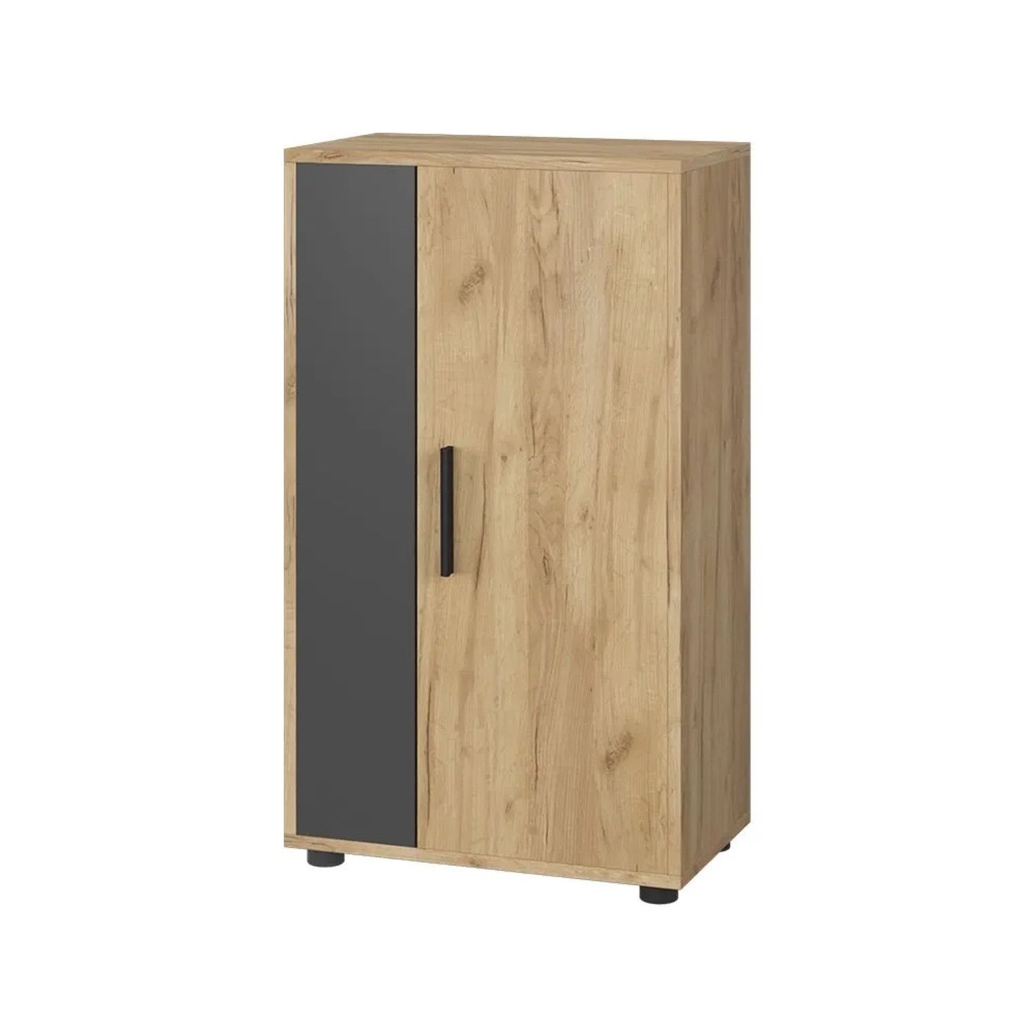Vicco Kommode Berno Goldkraft Eiche Anthrazit 50 x 87 mit 2 Fächern Art Nr 55453