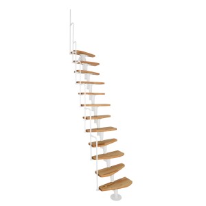 Minka Raumspartreppe Monaco, Buche weiß, für Geschosshöhen bis 294 cm.