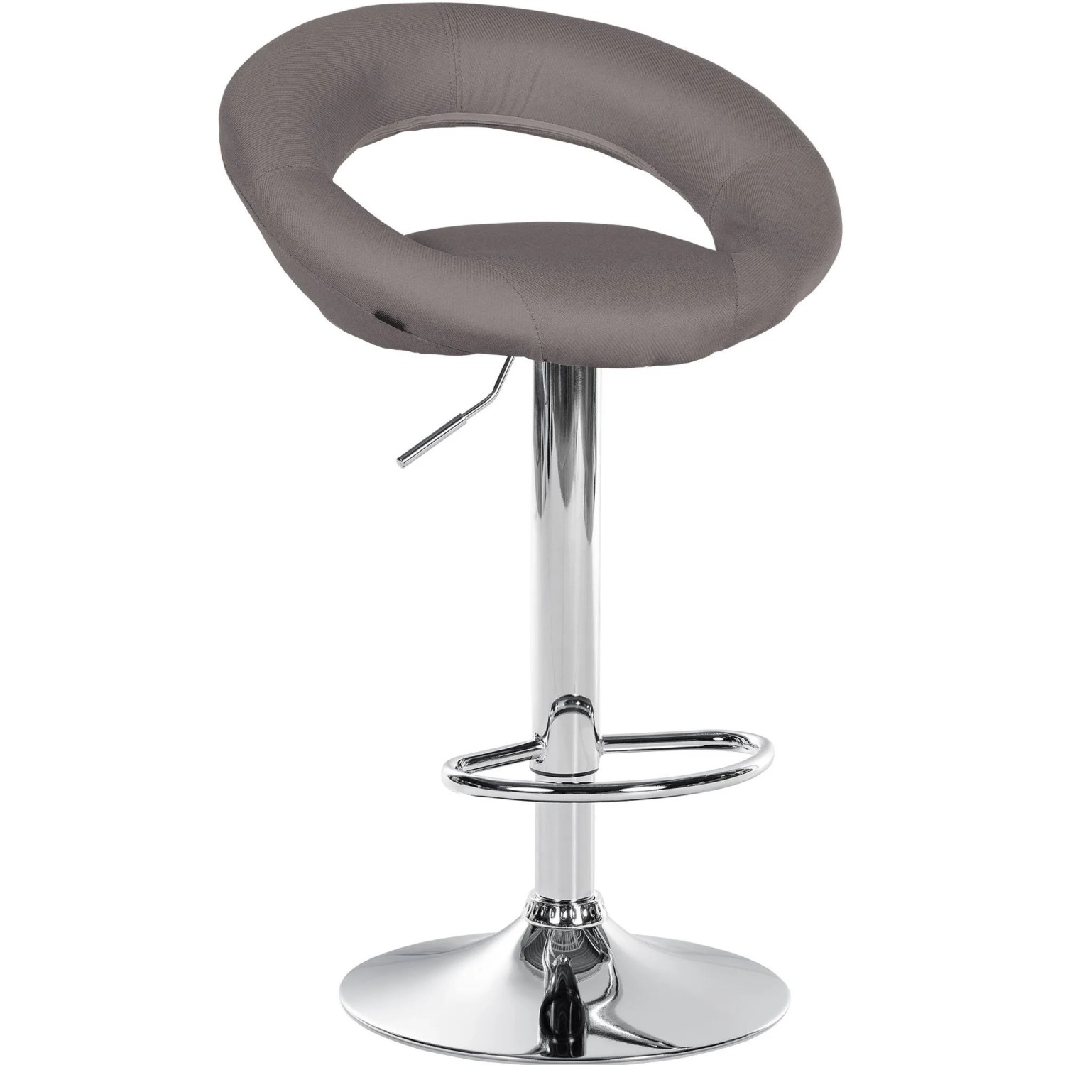 DELUKE Barhocker MEKIM Stoff Grau 52x47x77cm Silber Barstuhl Höhenverstellbar Mit Lehne Drehbar Tresenhocker Tresenstuhl