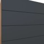 Detailansicht: Küchenzeile in Matt Grau-Wotaneiche, Frontansicht.