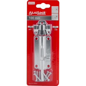 Bolzenriegel AjustLock, blau verzinkt, 100 mm, für Türen und Tore im Garten.