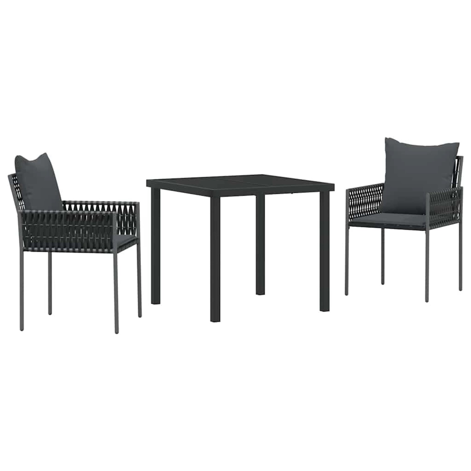 vidaXL Garten Essgruppe 3-Tlg Schwarz Poly Rattan 3379100 günstig online kaufen
