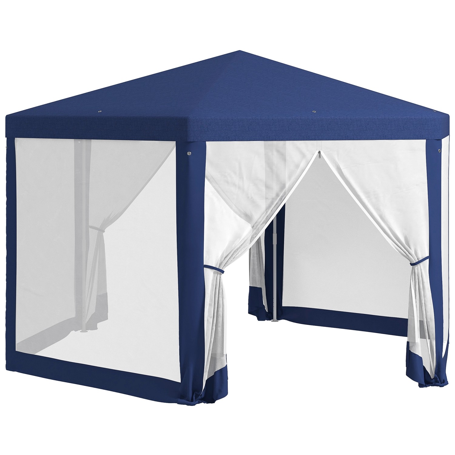 Outsunny Party-Zelt Metall Polyester Blau L394 x B341,2 x H250 cm günstig online kaufen