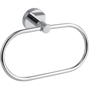 Verchromter Tesa Handtuchhalter Ring Smooz aus Metall für das Badezimmer.