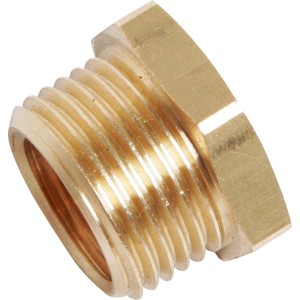 LUX Reduktionsdoppelnippel A-1 aus Messing, 3/8 auf 1/4 Zoll, für Kompressor Zubehör.