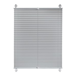 Graues GARDINIA Plissee Vacufix mit Saugnäpfen, 100x130 cm, für Tageslicht und Sichtschutz ohne Bohren am Fenster.