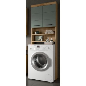 Inn.Furn Waschmaschinenschrank in Grün und Eiche 63 x 191 cm Shawn