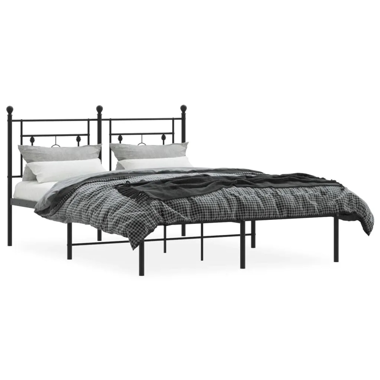 vidaXL Bettgestell mit Kopfteil Metall Schwarz 140x200 cm 374340 günstig online kaufen