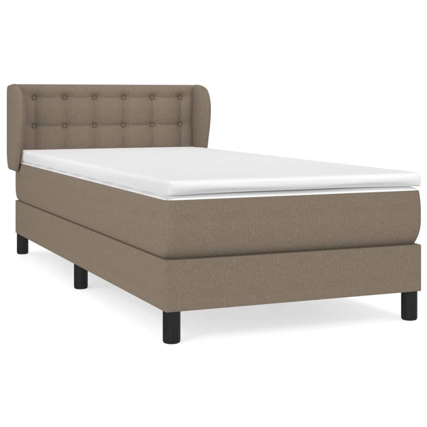vidaXL Boxspringbett mit Matratze Taupe 90x200 cm Stoff 3126537 günstig online kaufen