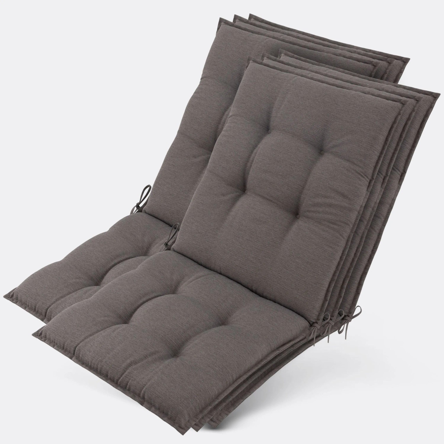 Beautissu 6er Set Sun-NL Niederlehner Auflage 105x50x8cm Taupe
