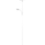 Weiße Reality LED Stehleuchte Specter mit Deckenfluter und Lesearm.