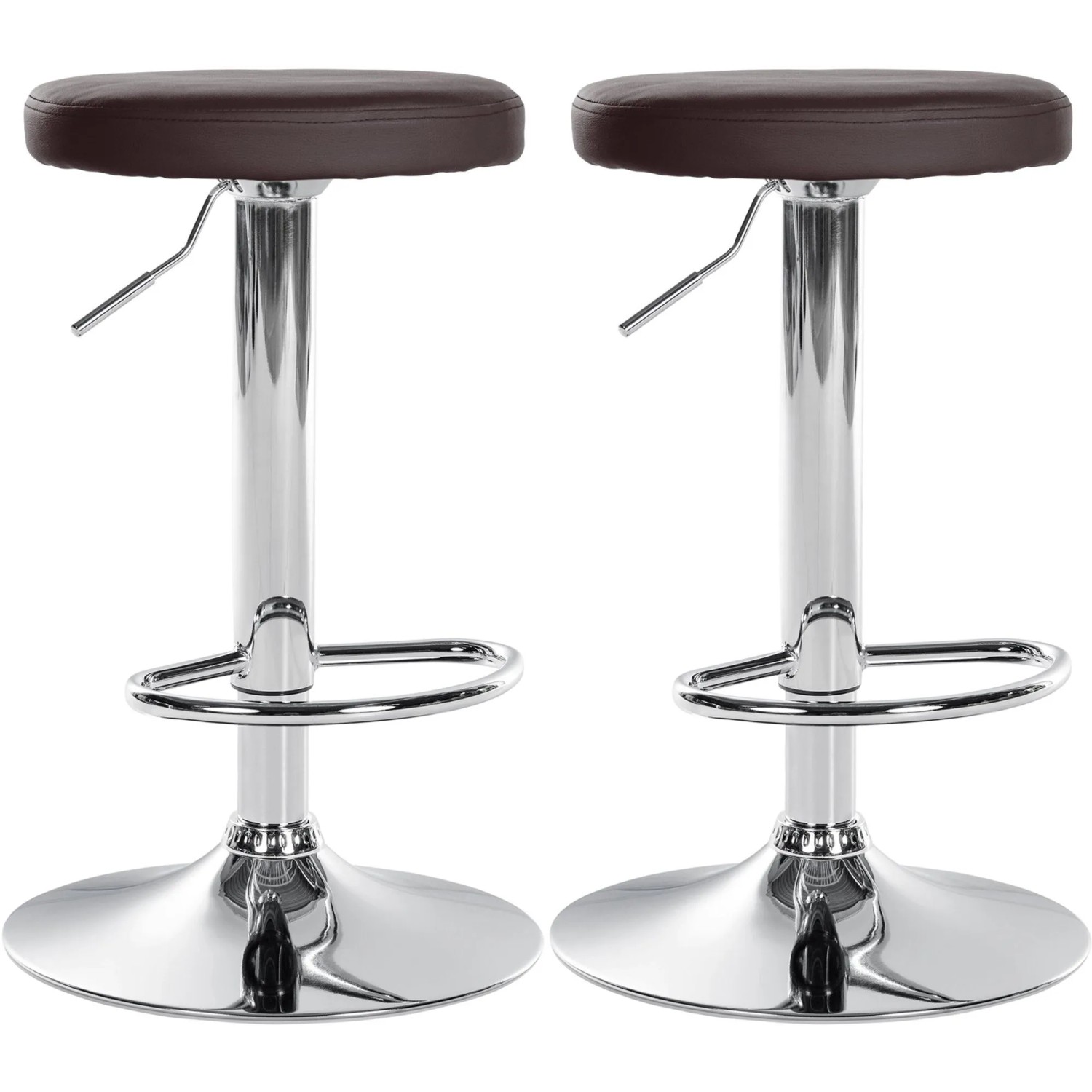 CLP 2er Set Barhocker Ponte Kunstleder Metall in Chromoptik/braun