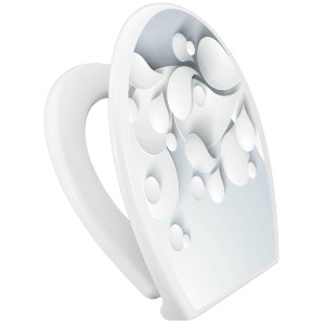 Banjado Familien WC-Sitz mit Absenkautomatik und Papiertropfen-Motiv.