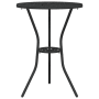 Schwarzer vidaXL Gartentisch aus Aluminium, Teil eines 3-tlg. Bistro Sets für Gartenmöbel.