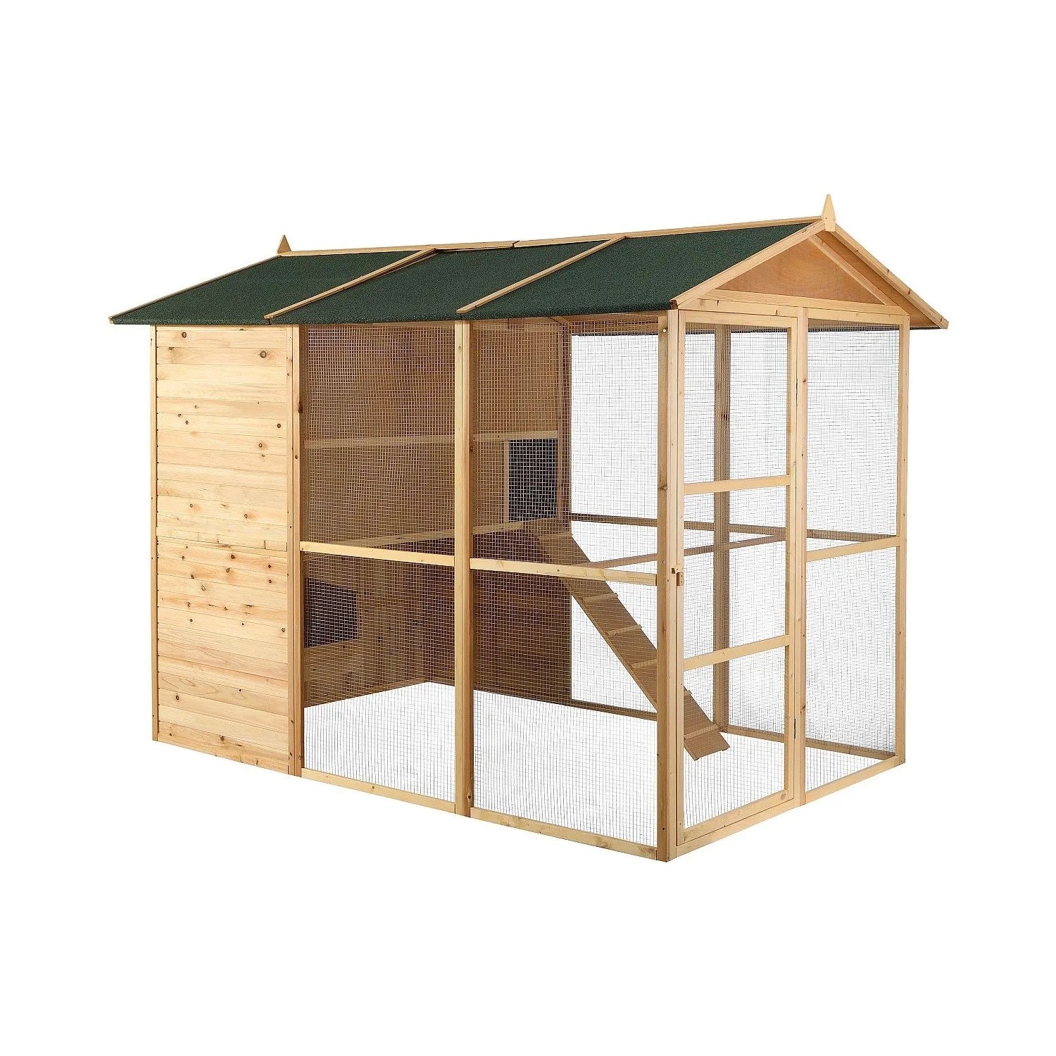 Vente-unique Hühnerstall Feras Naturfarben Hell 266 cm
