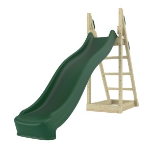 Dunkelgrüne OutdoorToys Rutsche Kolibri 220cm mit Holzleiter für Spieltürme & Spielanlagen.