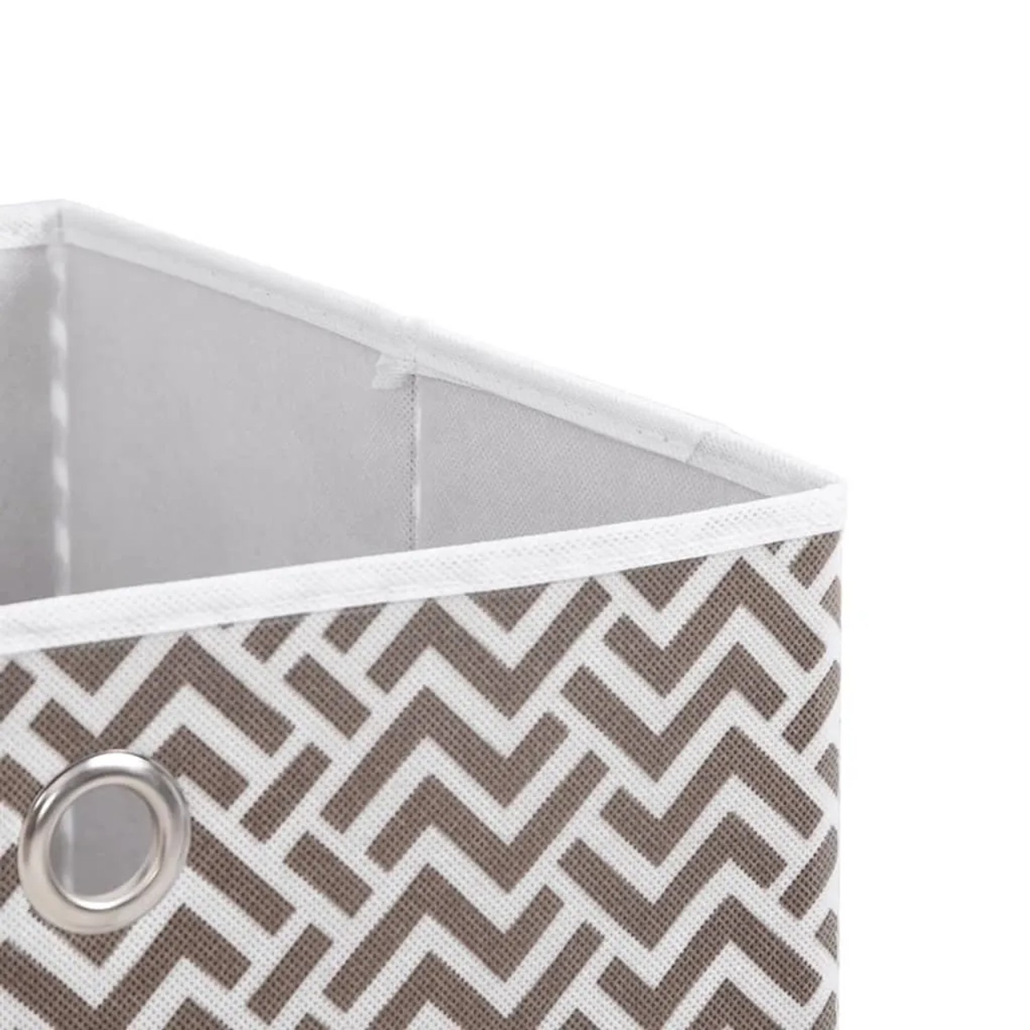 vidaXL Faltbox, 10er Set, braun mit Zickzackmuster, Aufbewahrung & Ordnung.