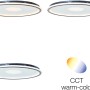 Brilliant LED-Deckenleuchte Vegas, 50 cm, weiß/schwarz, mit CCT-Funktion für warmes bis kaltes Licht.