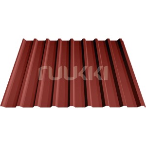 Rotes Trapezblech T20 für Holzbrüder Doppelcarport Ralf, Detailansicht.