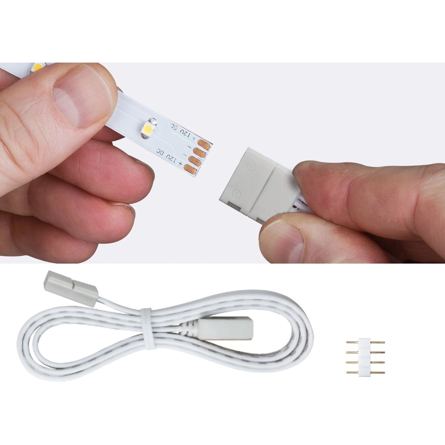 Paulmann YourLED ECO Clip-Connector 2er-Pack in Weiß zum Verbinden von LED-Streifen.