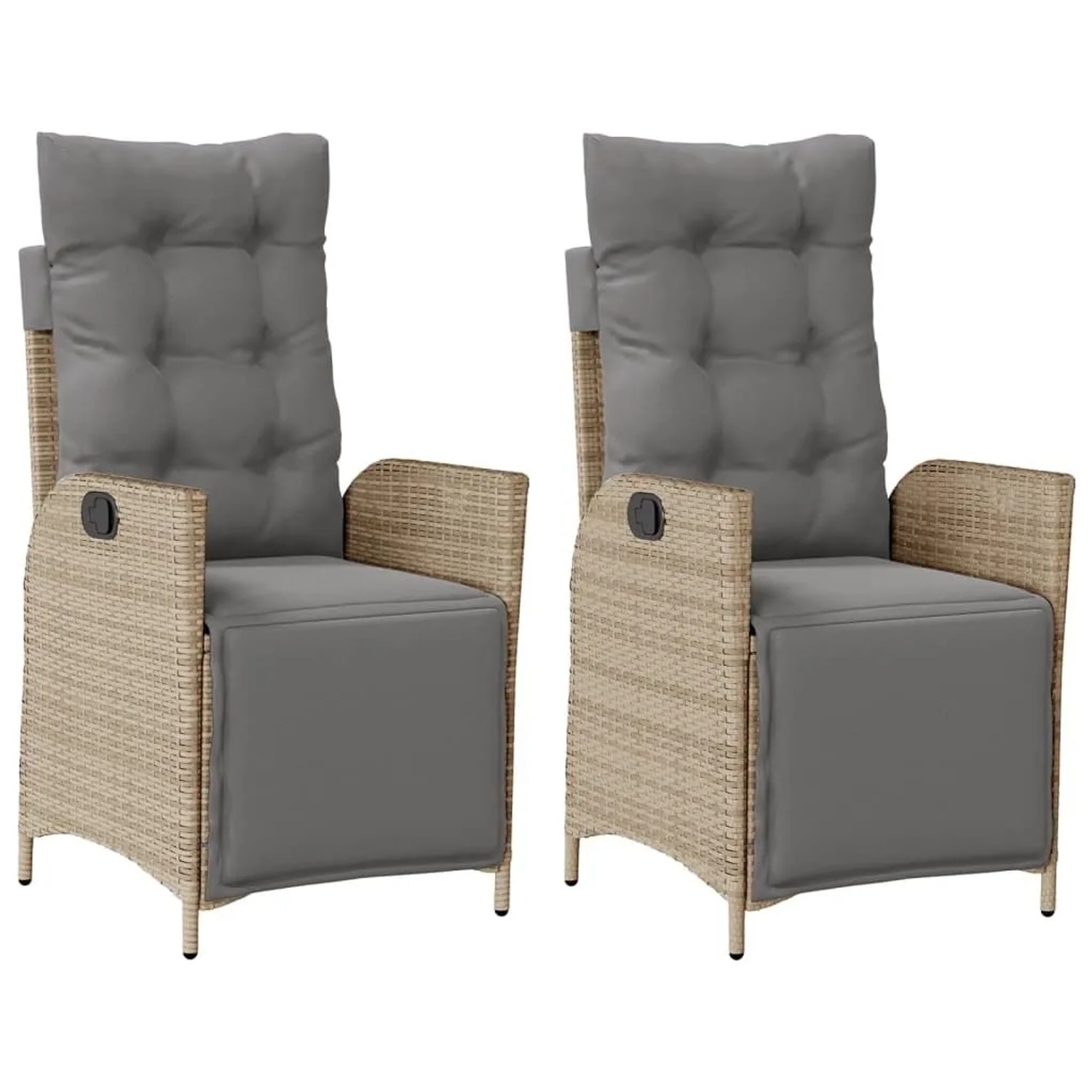 vidaXL Gartensessel mit Fußteil 2 Stk Verstellbar Poly Rattan 365293 günstig online kaufen