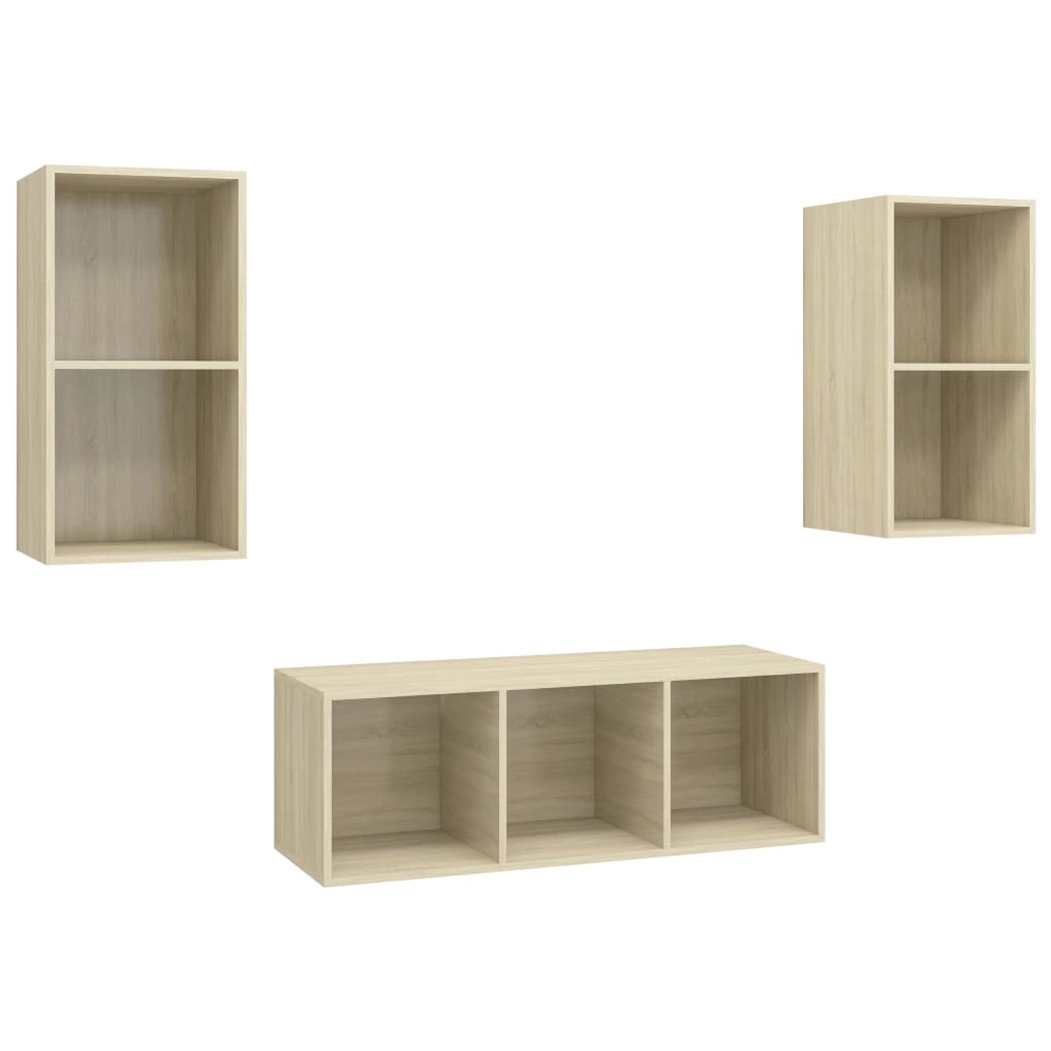 vidaXL 3-Tlg TV-Schrank-Set Sonoma-Eiche Holzwerkstoff 3079739
