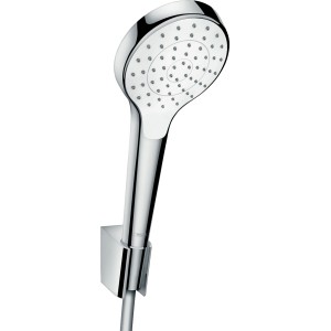 Hansgrohe Croma Select S Brauseset, Handbrause mit Halter und Schlauch, Weiß/Chrom.