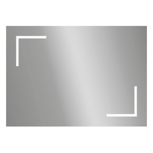 Rechteckiger LED-Lichtspiegel Lenja, 70x50 cm, mit Kristall-Form Design für Bad und Gäste-WC.