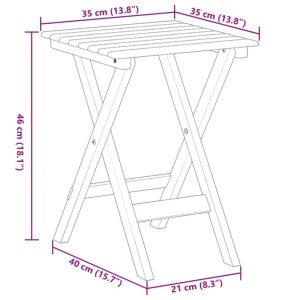 Weißer, klappbarer vidaXL Beistelltisch aus Massivholz Pappel, ideal für Garten und Terrasse.