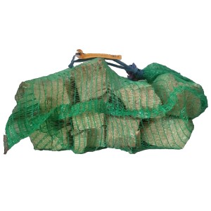 Sack mit Nadelholz, ofenfertig und sauber gestapelt, 12,5 dm³