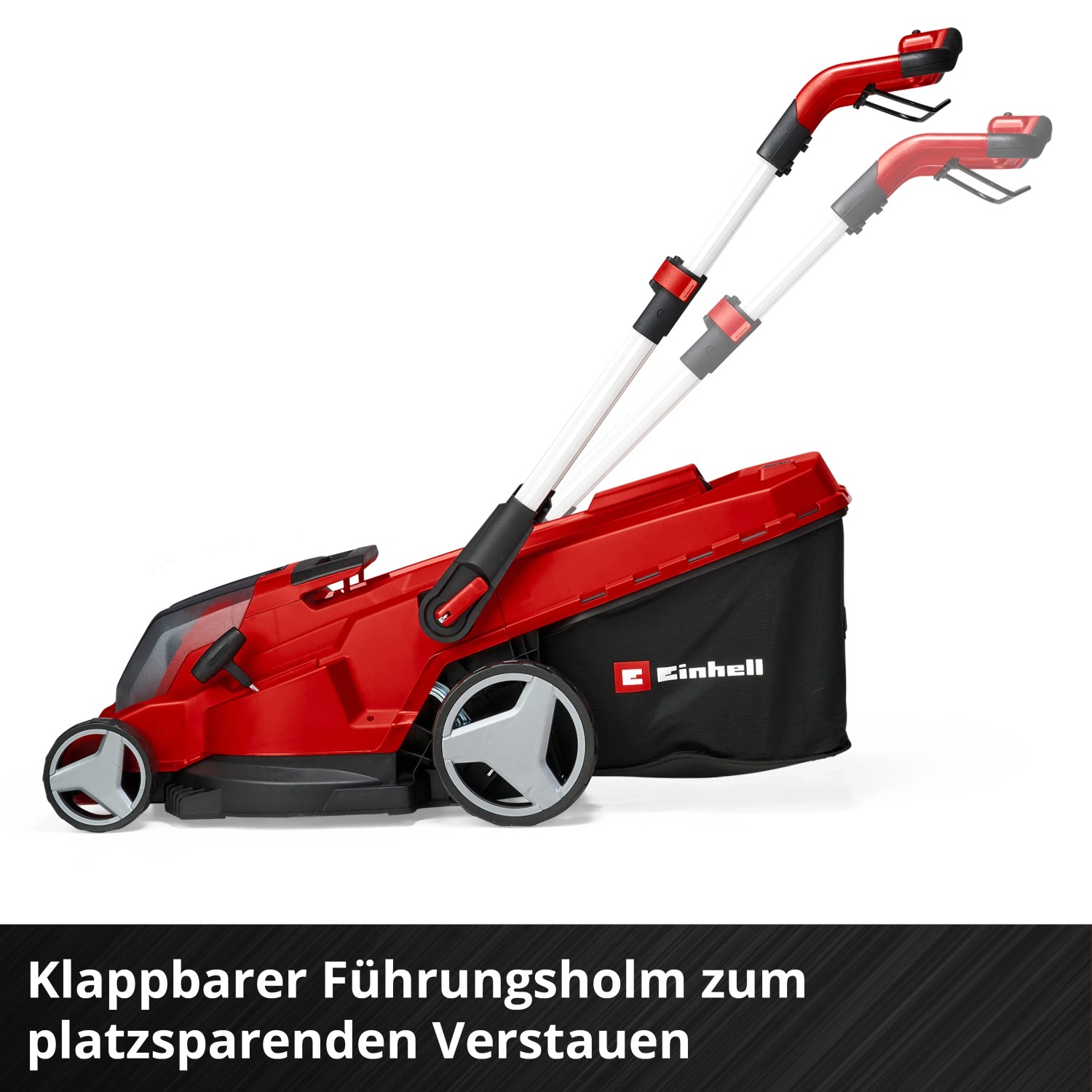 Einhell Akku-Rasenmäher Rasarro 36/42 mit Fangkorb, rot.