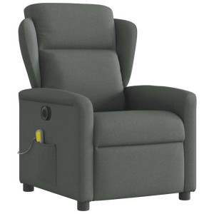 vidaXL Massagesessel Elektrisch Dunkelgrau Stoff 3303125