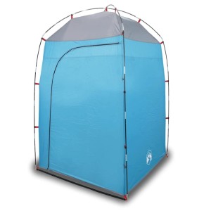 Blau-graues vidaXL Duschzelt aus wasserfestem Polyester mit Reißverschluss. Ideal für Camping & Outdoor.
