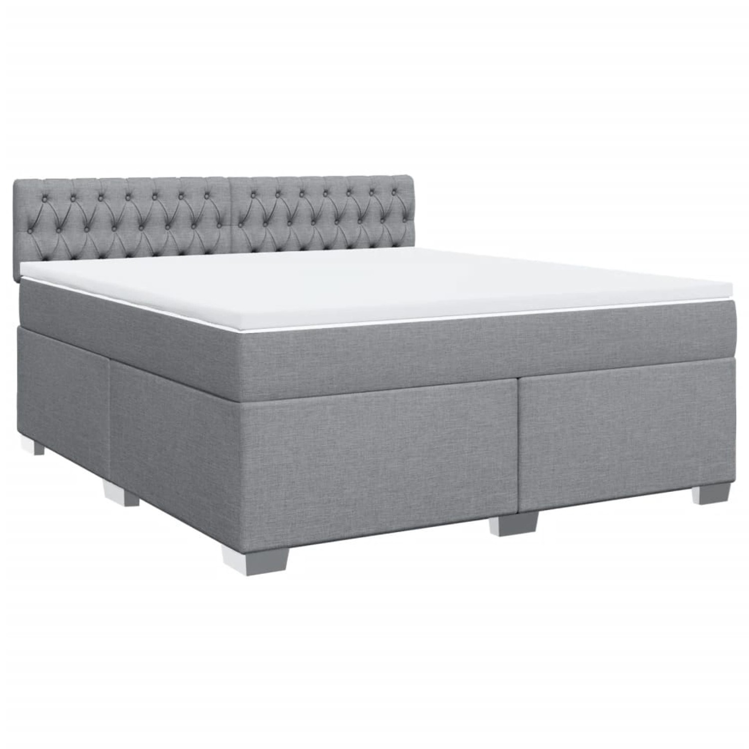 vidaXL Boxspringbett mit Matratze Hellgrau 180x200 cm Stoff 3285974 günstig online kaufen