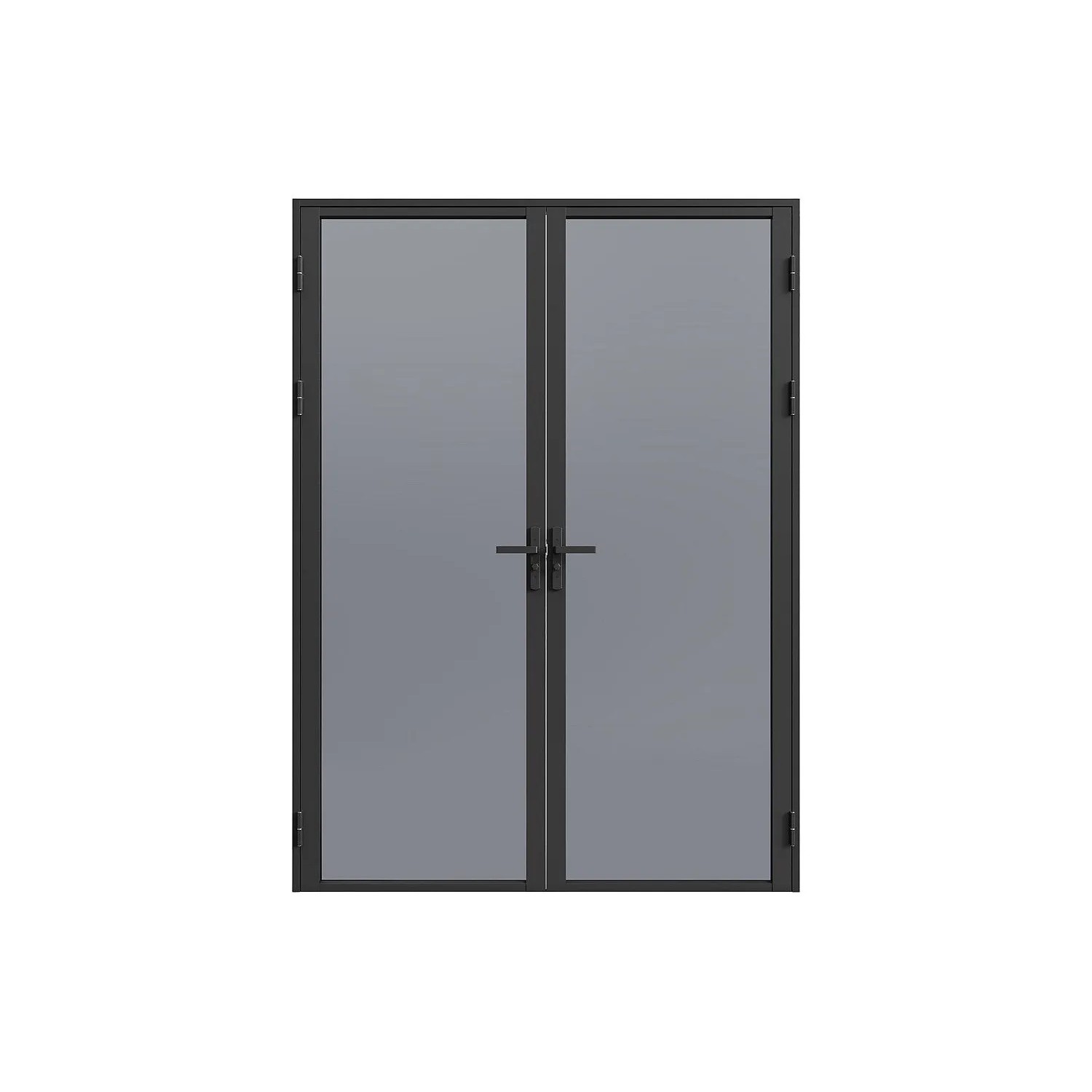 Vente-unique Tür-Komplettsets Loxton Schwarz 83 cm