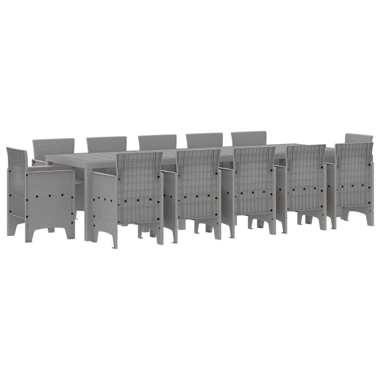 vidaXL Garten Essgruppe 13-Tlg Hellgrau Poly Rattan 3378627 günstig online kaufen