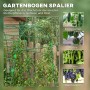 Outsunny Rankhilfe Garten Spalier aus Stahl mit Netz für Kletterpflanzen, Gemüse und Obst.