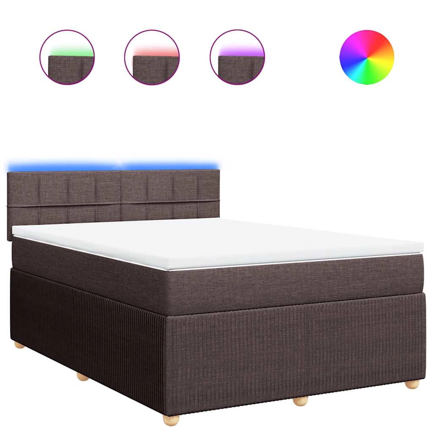 vidaXL Boxspringbett mit Matratze Dunkelbraun 140x190 cm Stoff 3289754 günstig online kaufen