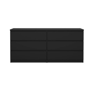 ebuy24 Naia Kommode mit 6 Schubladen, matt schwarz, für Schlafzimmer oder Wohnzimmer.