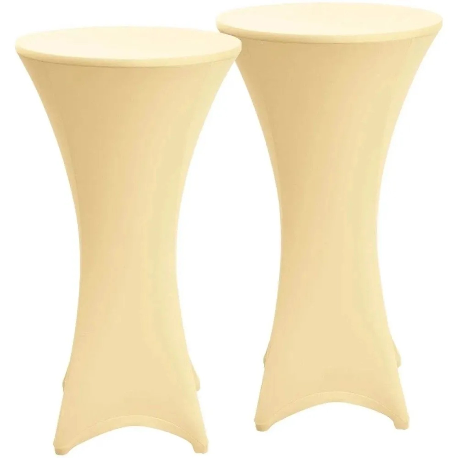 Beautissu Stella Stehtischhusse ø 80cm Creme 2tlg