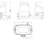 Technische Zeichnung des Tanker C600 Motors für Casanoov Schiebetor, verschiedene Ansichten mit Maßen.