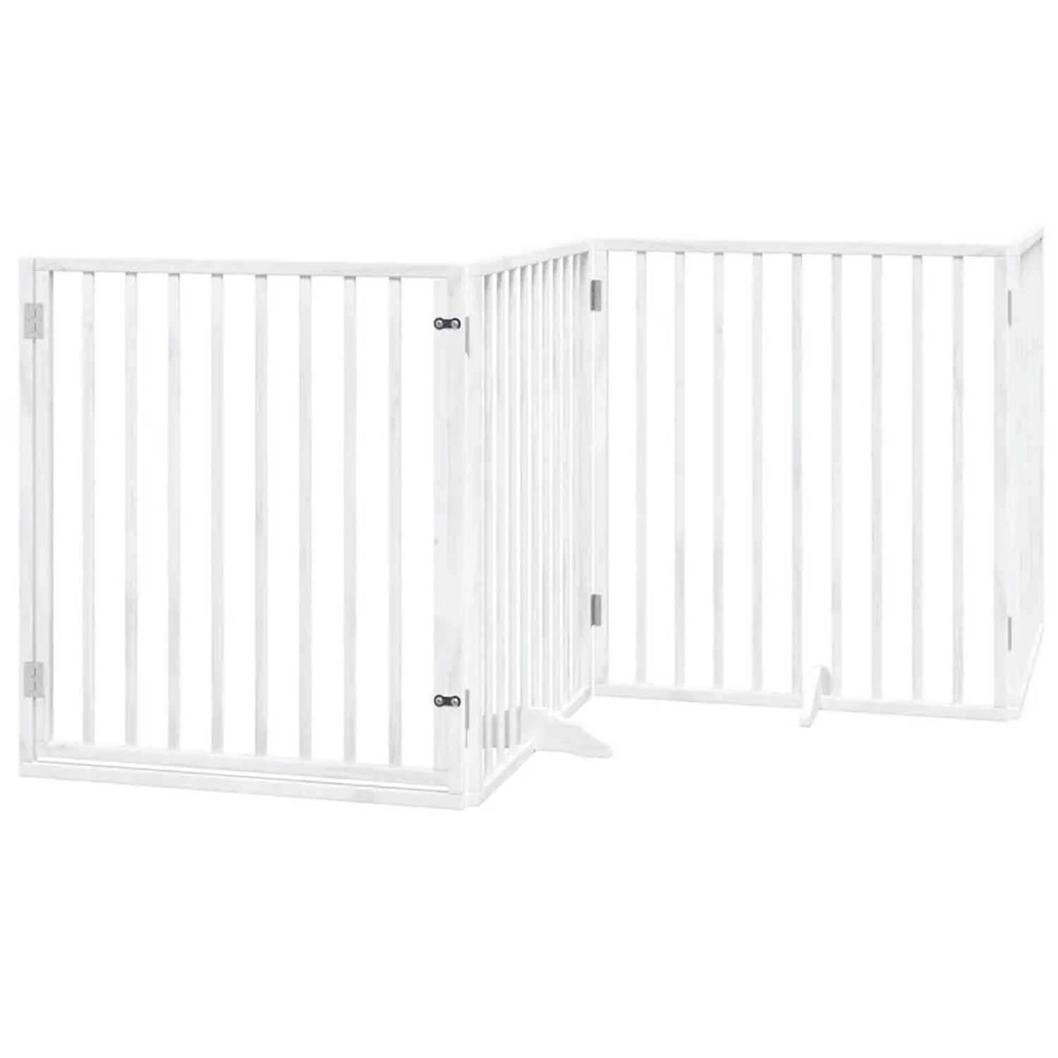 vidaXL 12 Tlg Hundetor mit Tür Faltbar Weiß 960 cm Pappelholz 3155568