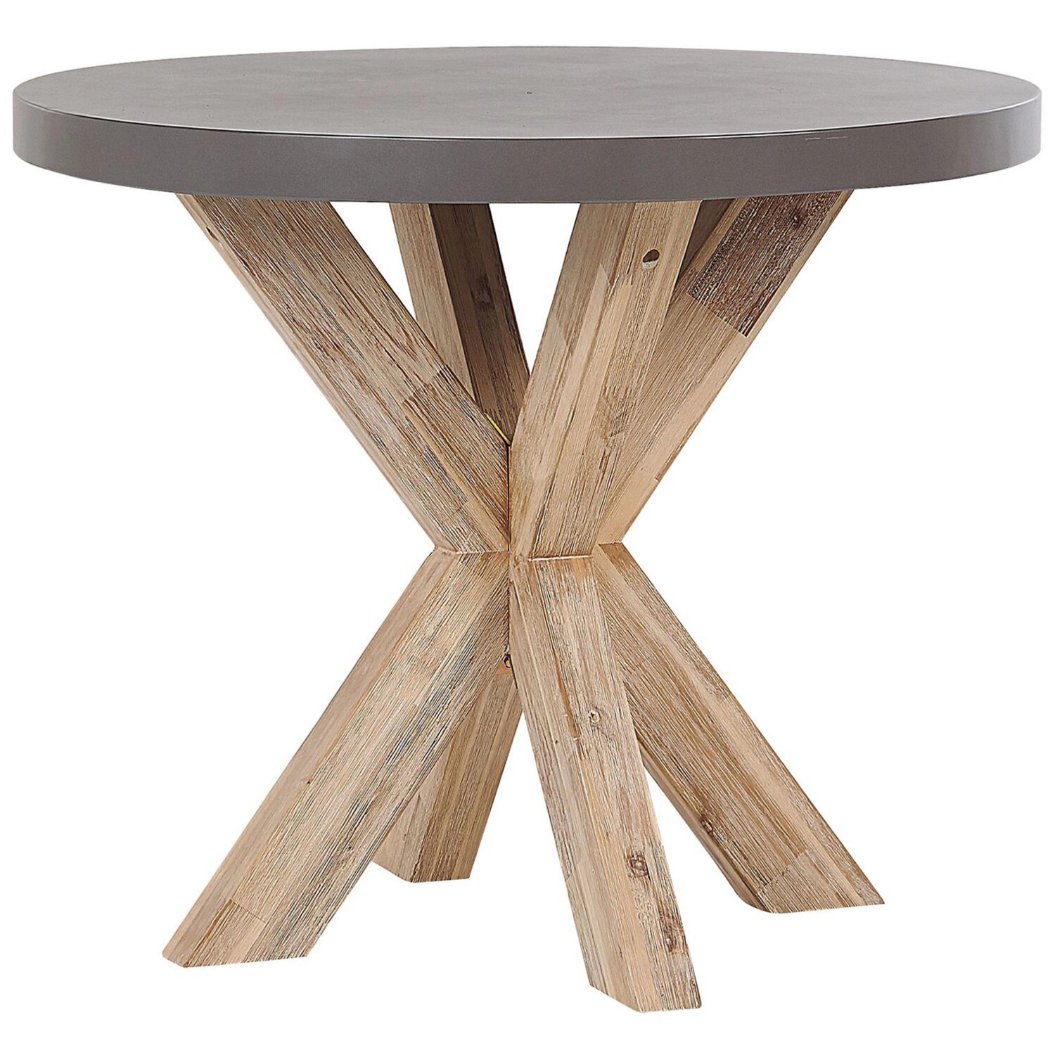 Beliani Gartentisch OLBIA Grau Heller Holzfarbton 90x90x76 günstig online kaufen