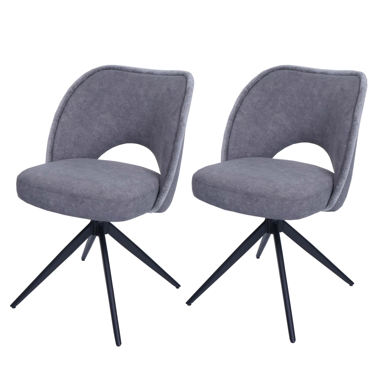 MCW Esszimmerstuhl N72 2er-Set Dunkelgrau günstig online kaufen