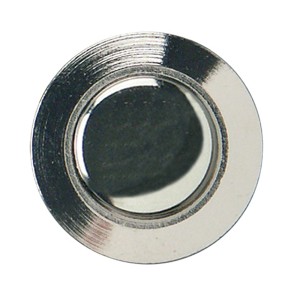 REV Einbau-Klingelknopf in Silber, Detailansicht.