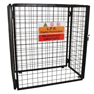 Monstershop Gasflaschen Depot zur sicheren Lagerung von bis zu 3 Gasflaschen. Mit Warnschild.